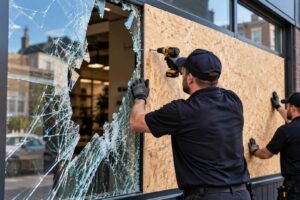 When Boarding Up Is the Right First Step After Glass Damage